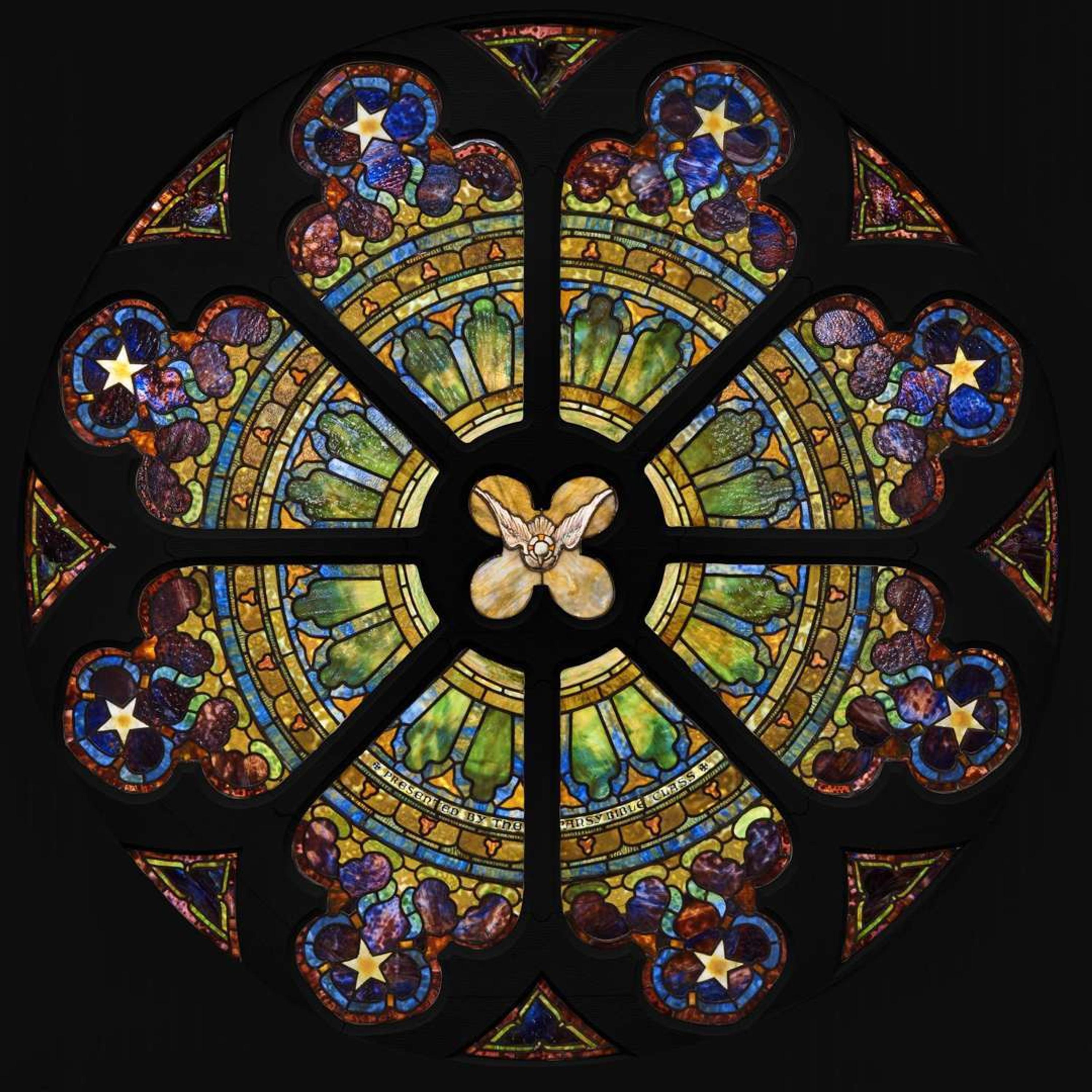 Tiffany Studios (American, active 1878-1932) Rose Window for St. Paul's Presbyterian, Philadelphia, Pennsylvania, circa 1905