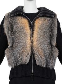 Gucci Fox Fur Trimmed Knit Jacket, 2007