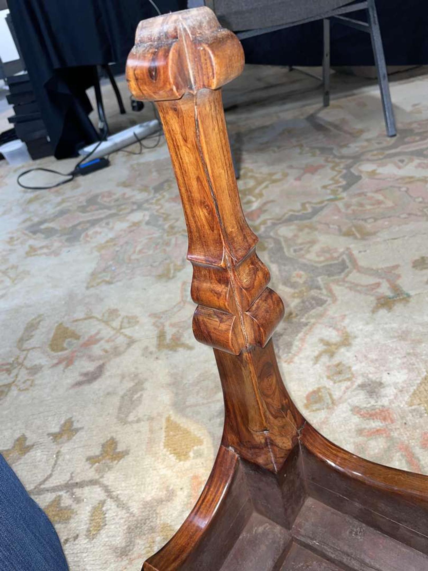 A Chinese Ming dynasty style carved hardwood low table 明式硬木矮方桌