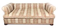 A Contemporary Silk Damask Upholstered Daybed Height 36 x width 92 x depth 42 inches. — 20TH CENTURY