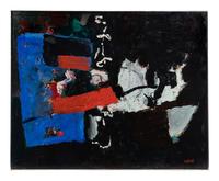 Blue, Red, White on Black , 1961
