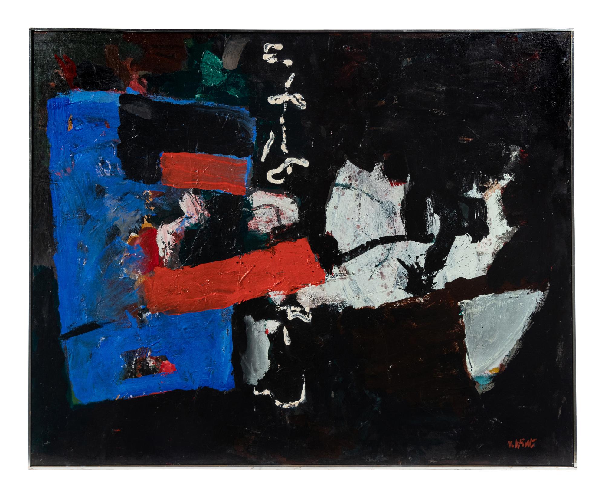 Blue, Red, White on Black , 1961