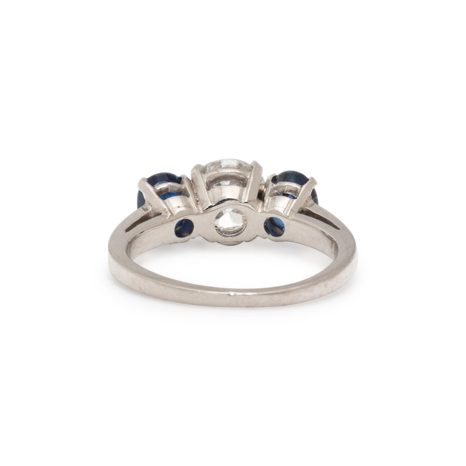 SPAULDING & CO., DIAMOND AND SAPPHIRE RING