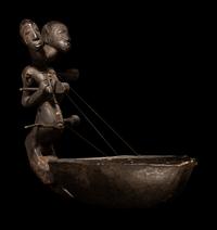 An African Harp with Figural Neck