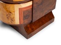 A Pair of Art Deco Style Burlwood Bedside Cabinets