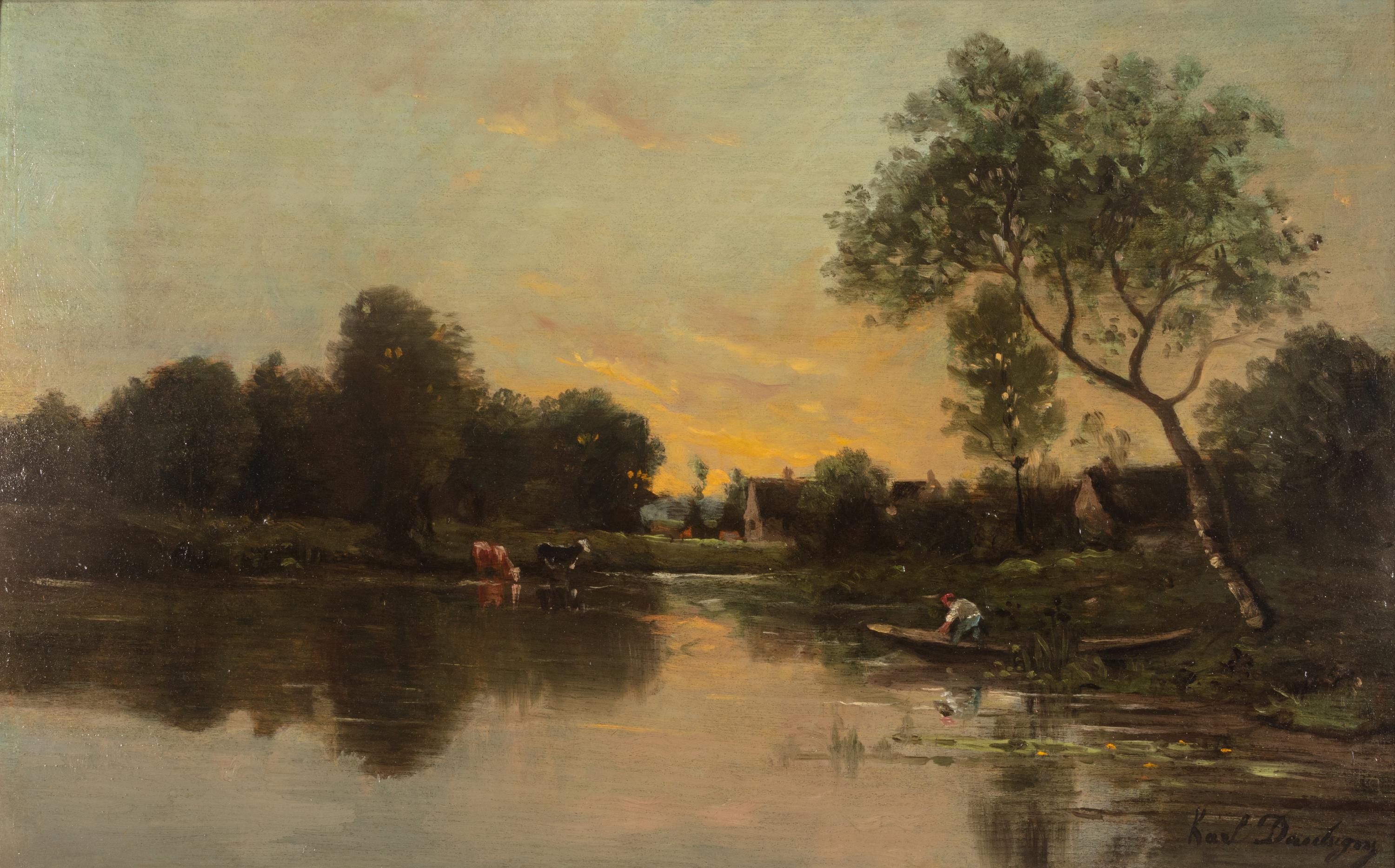 Karl Pierre Daubigny (French, 1846-1886) — Les îles près de l'île de Vaux-Oise , c. 1876-1878
