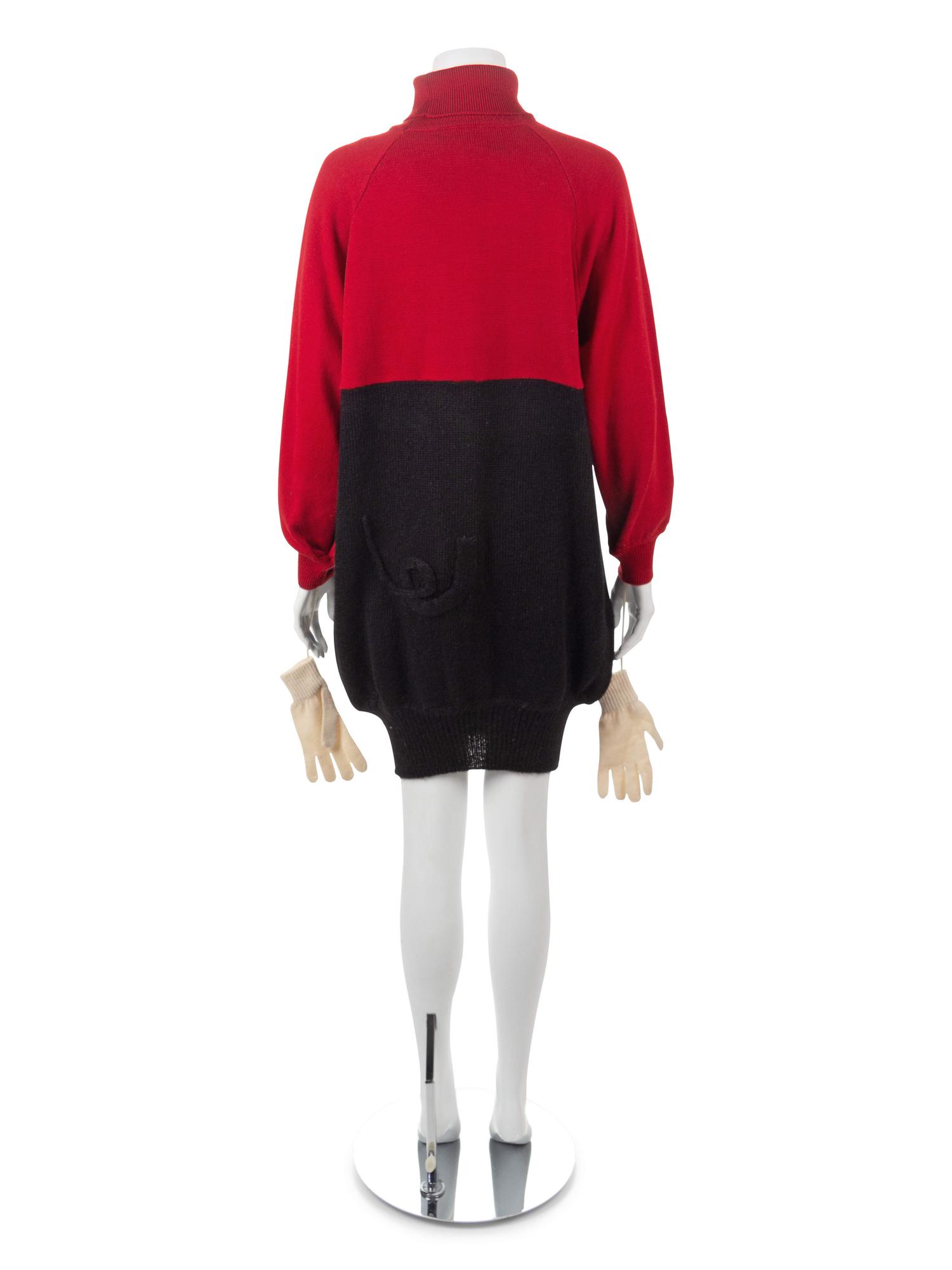 Moschino Cheap And Chic Mickey Mouse Sweater Dress with Attached Gloves, 1990s