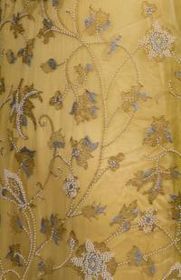 Callot Soeurs Green Silk Dress with Lace, 1920s