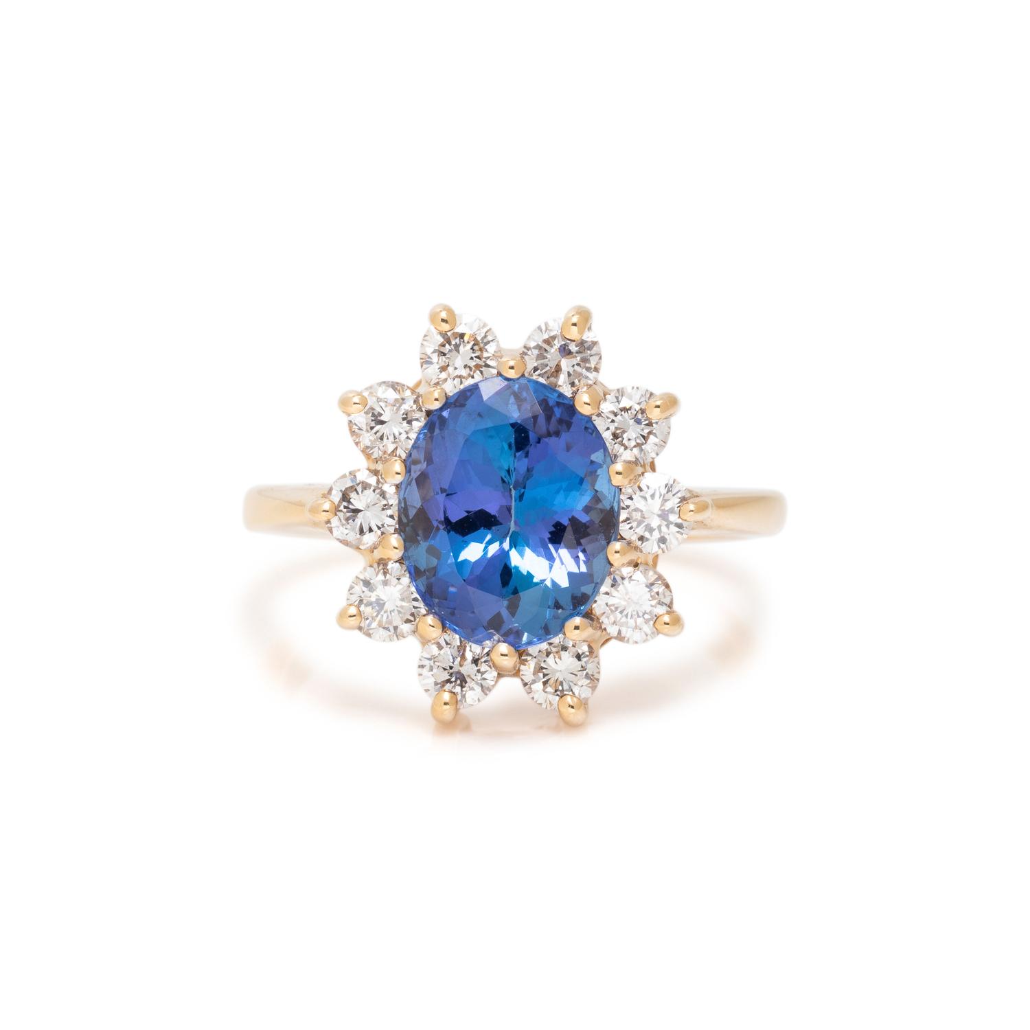 TANZANITE AND DIAMOND RING
