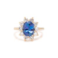 TANZANITE AND DIAMOND RING