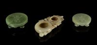 Two Carved Jade Ink Rests