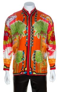A Gianni Versace Silk Print Shirt, Size 48.