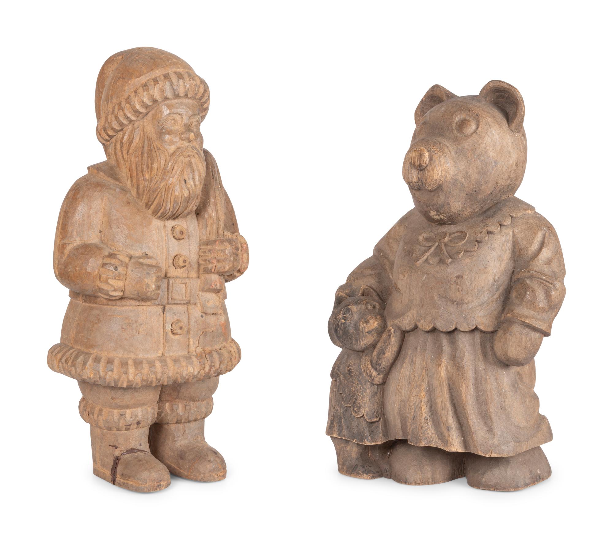 Two Folk Art Wooden Carvings