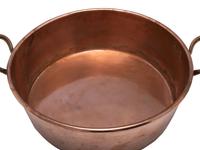 An English Copper Preserving Pan with Brass Handles