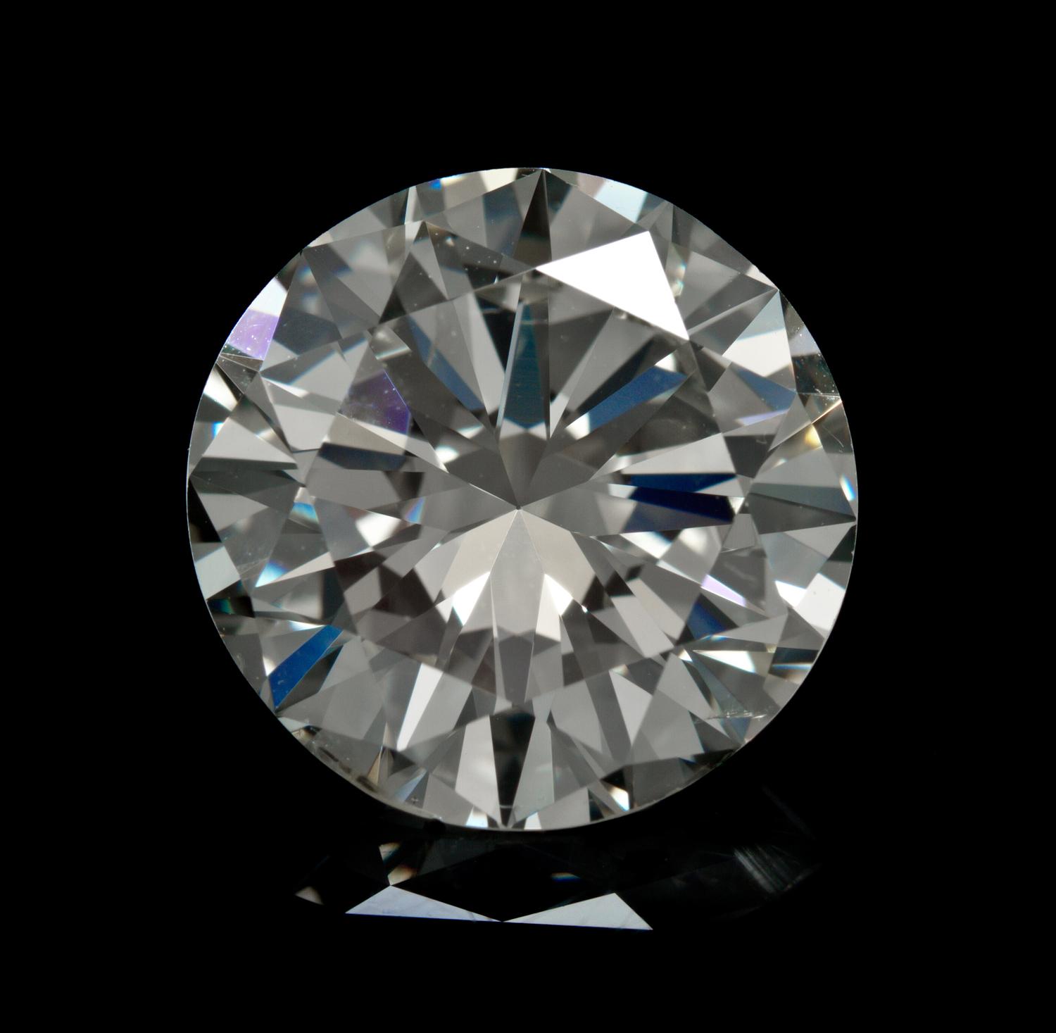 A 5.02 Carat Round Brilliant Cut Diamond,