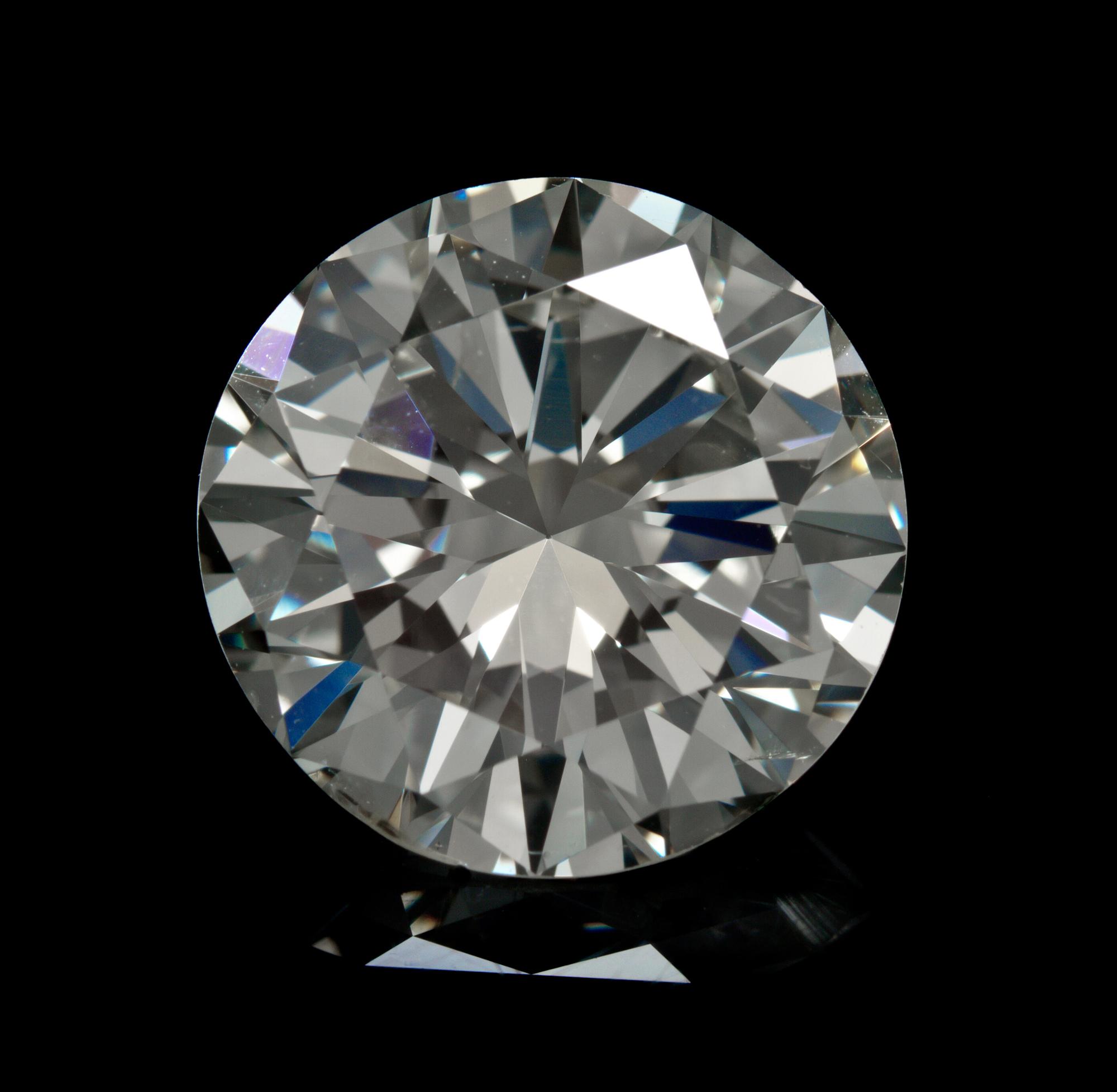 A 5.02 Carat Round Brilliant Cut Diamond,