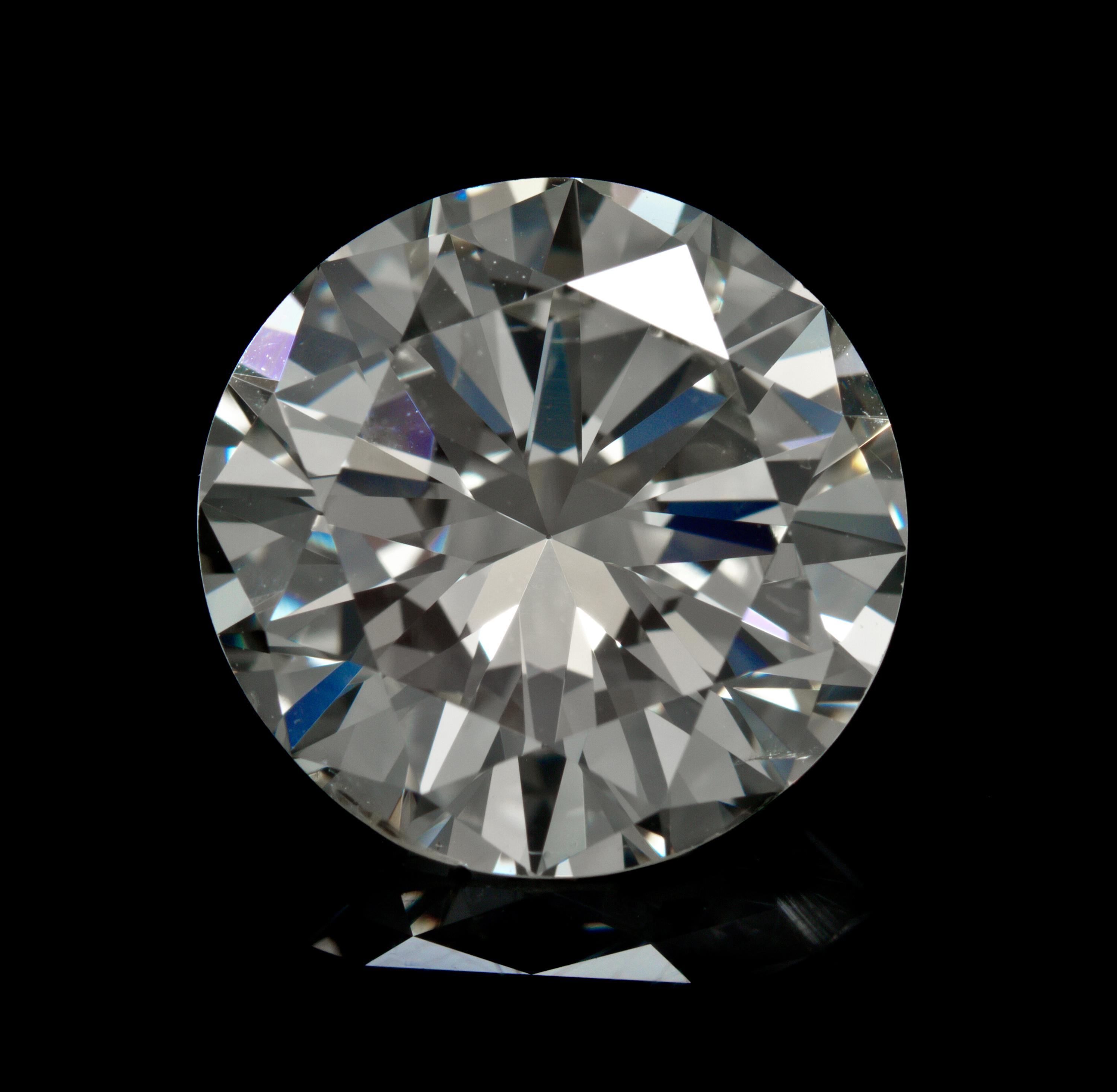 A 5.02 Carat Round Brilliant Cut Diamond,