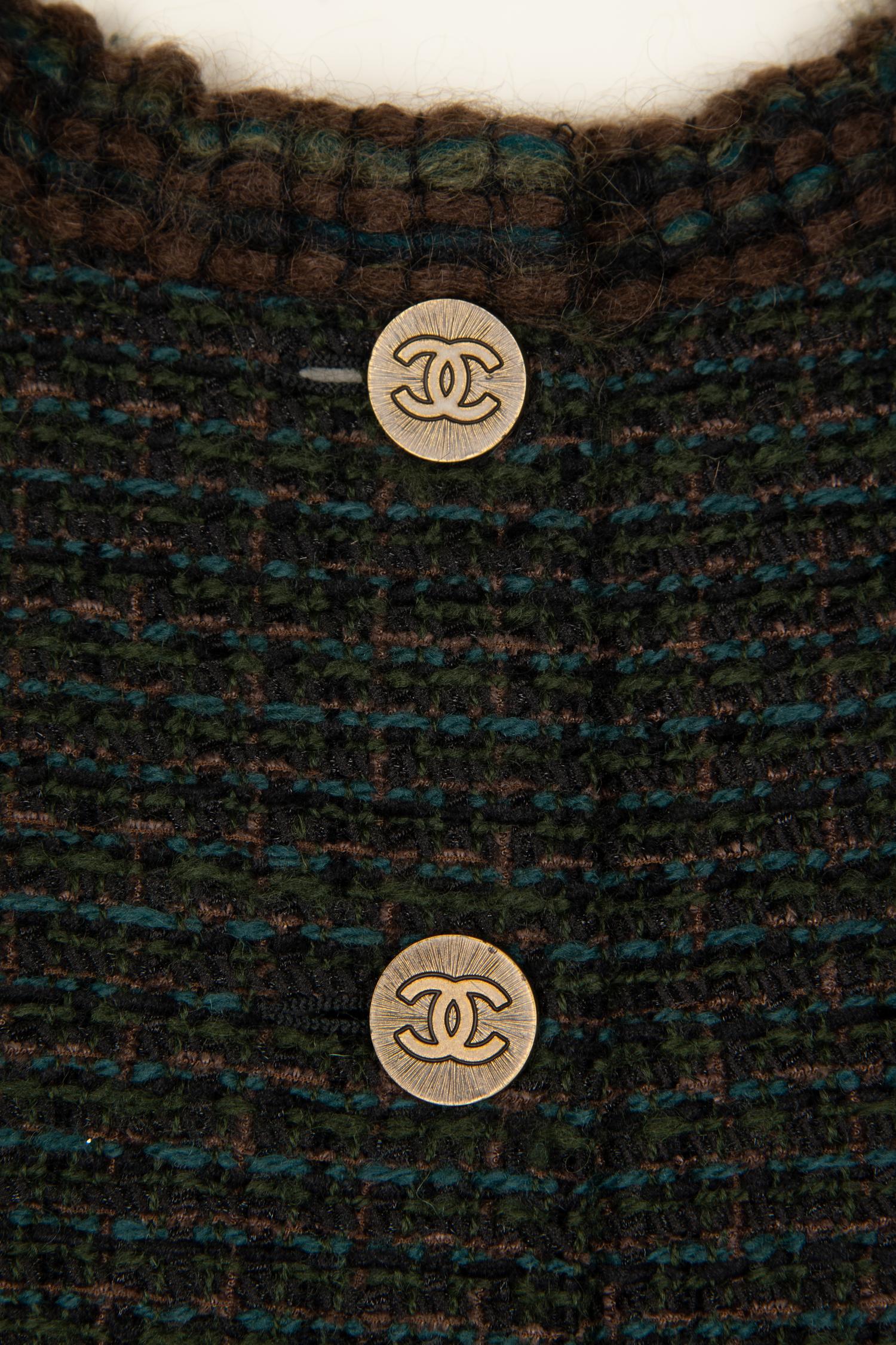 Chanel Green and Brown Fantasy Tweed Skirt Suit, c. 2009