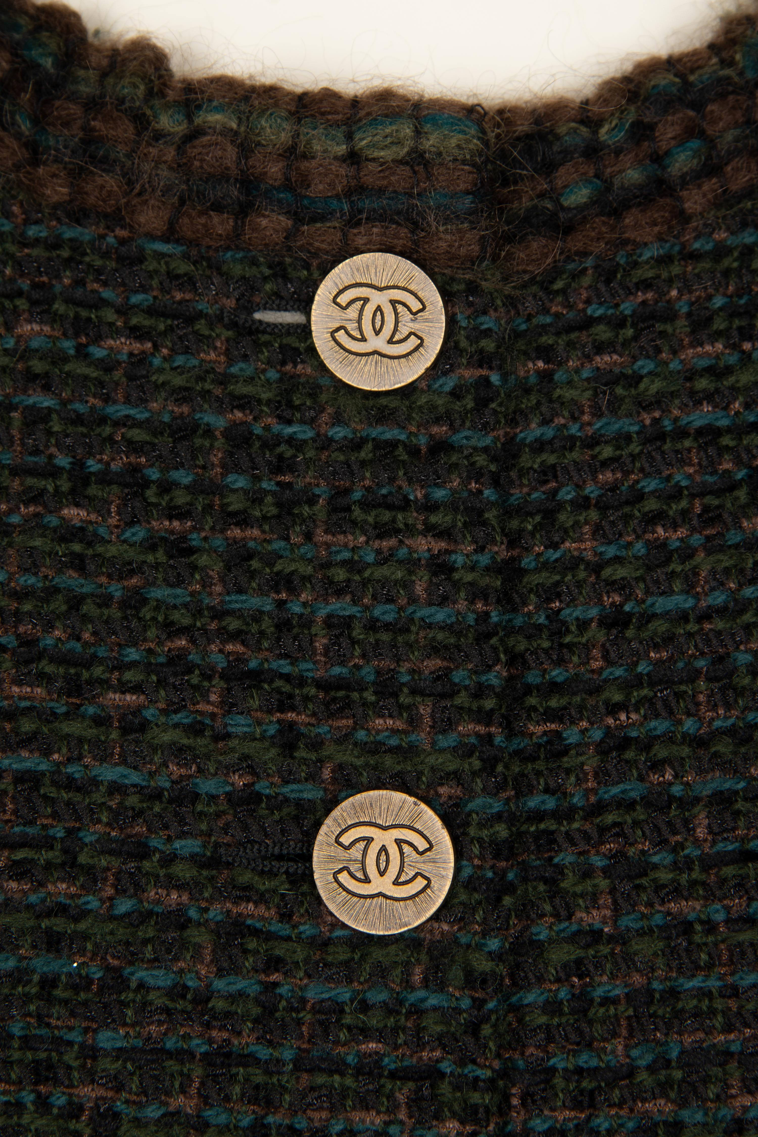Chanel Green and Brown Fantasy Tweed Skirt Suit, c. 2009