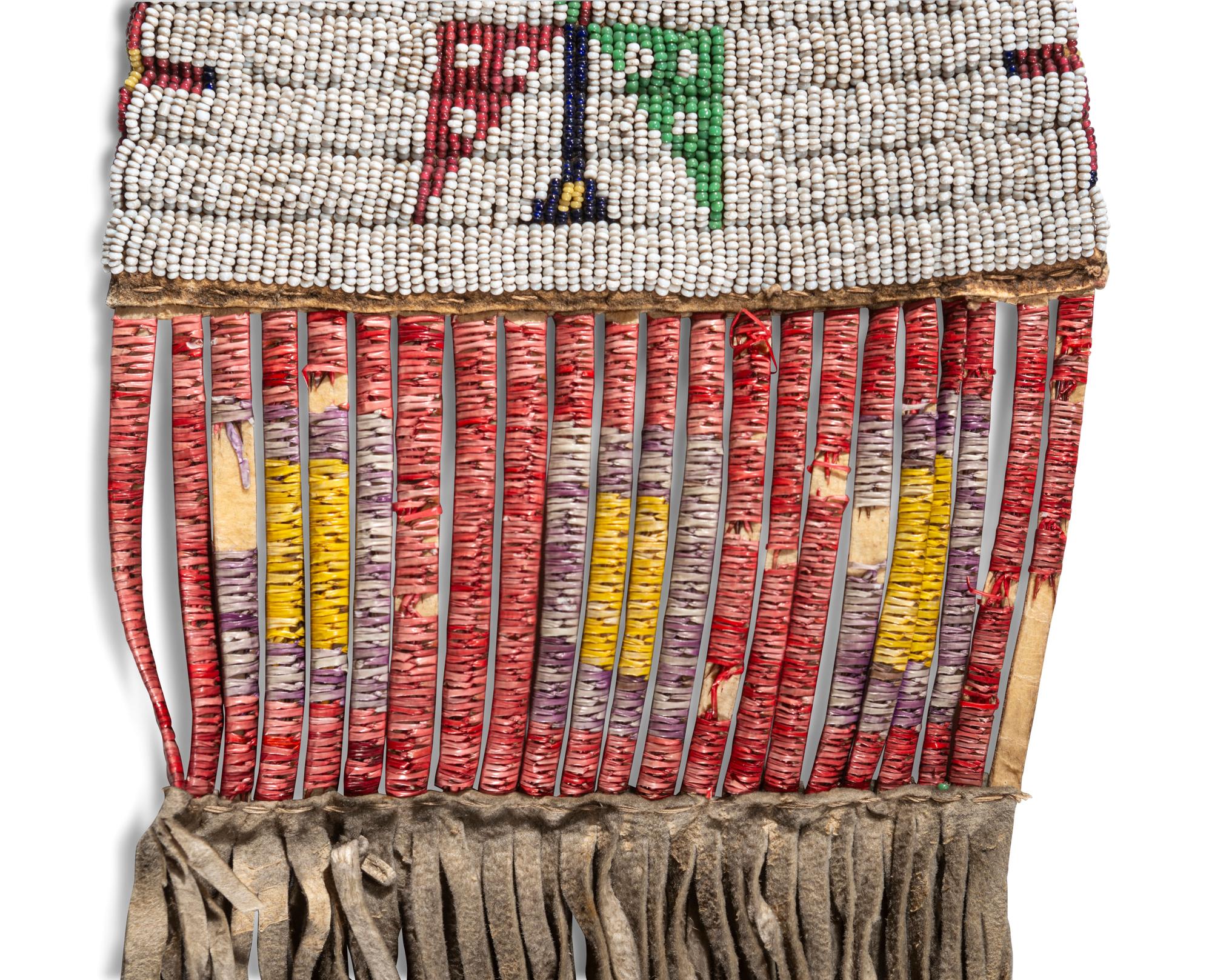 Sioux Beaded Hide Tobacco Bag