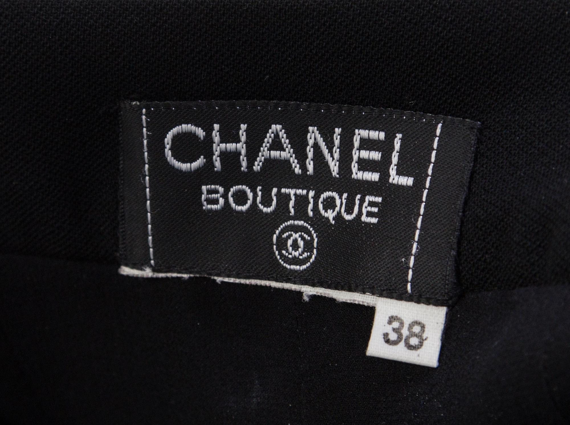 A Pair of Chanel Black Pleated Pants, Size 38.