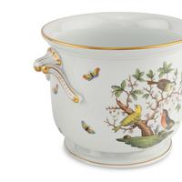 Two Herend Rothschild Bird Porcelain Cache Pots