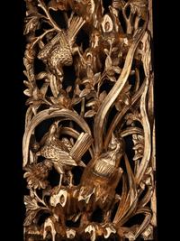 Two Chinese Gilt Wood Panels