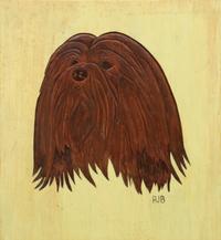Two Works of Art depicting Lhasa Apsos Larger: 11 1/8 x 10 1/8 inches.