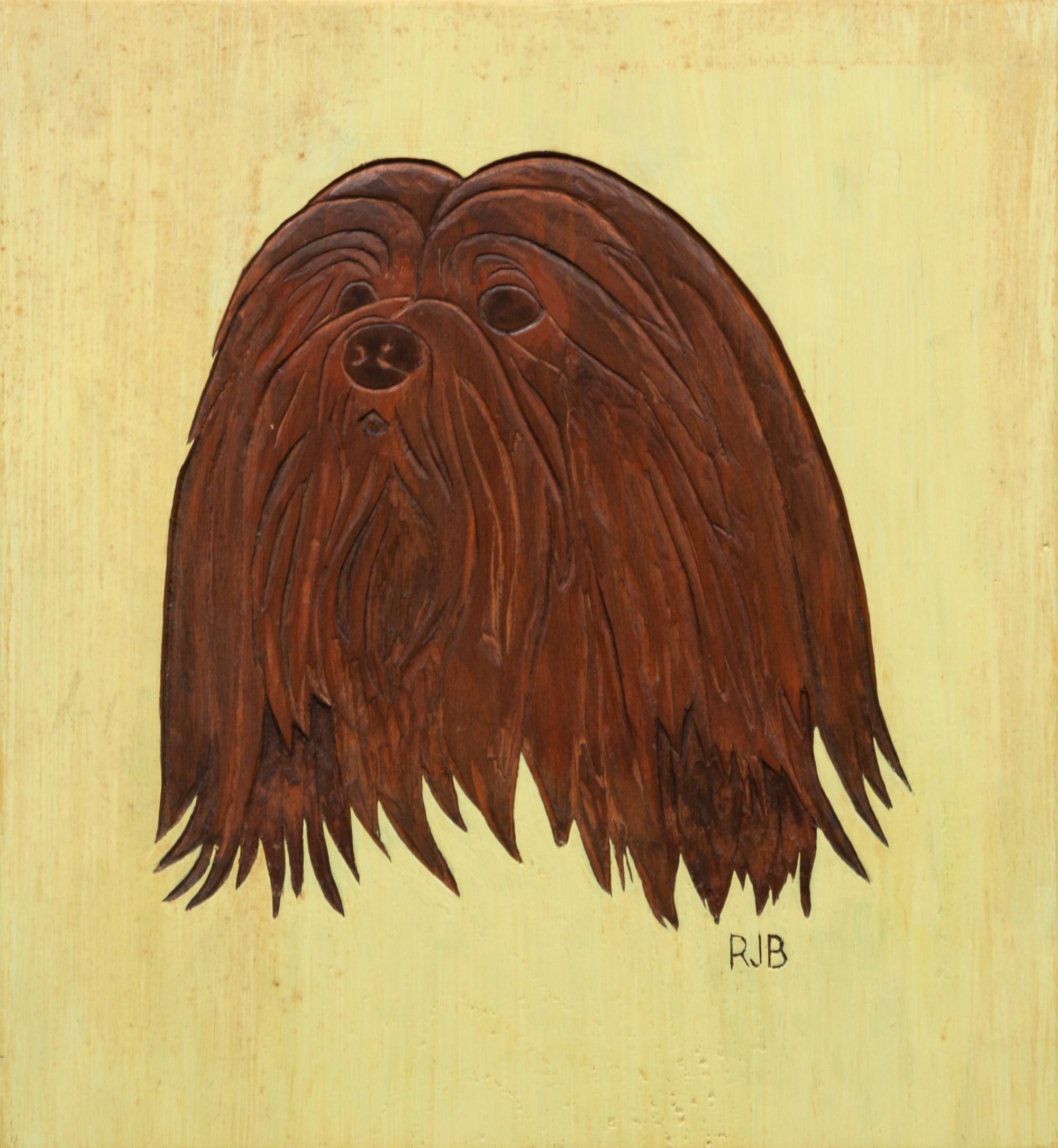 Two Works of Art depicting Lhasa Apsos Larger: 11 1/8 x 10 1/8 inches.