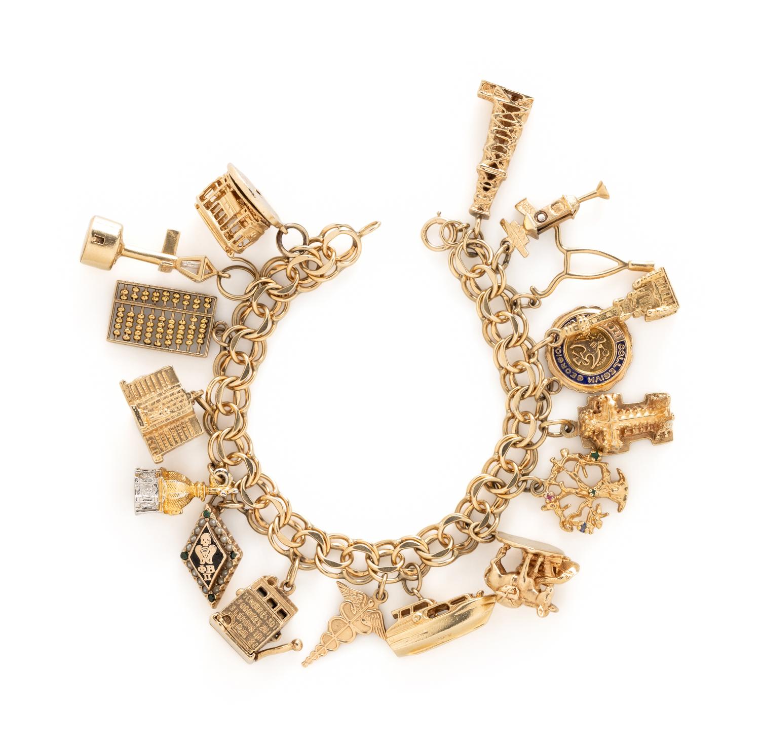 YELLOW GOLD CHARM BRACELET