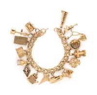 YELLOW GOLD CHARM BRACELET