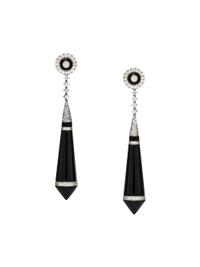 DIAMOND AND ONYX EARRINGS