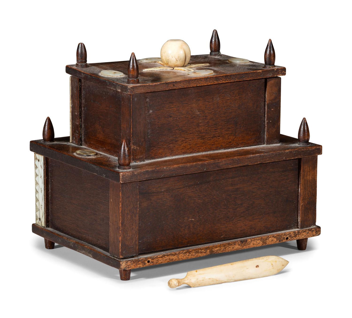 A Scrimshaw Decorated Sewing Box