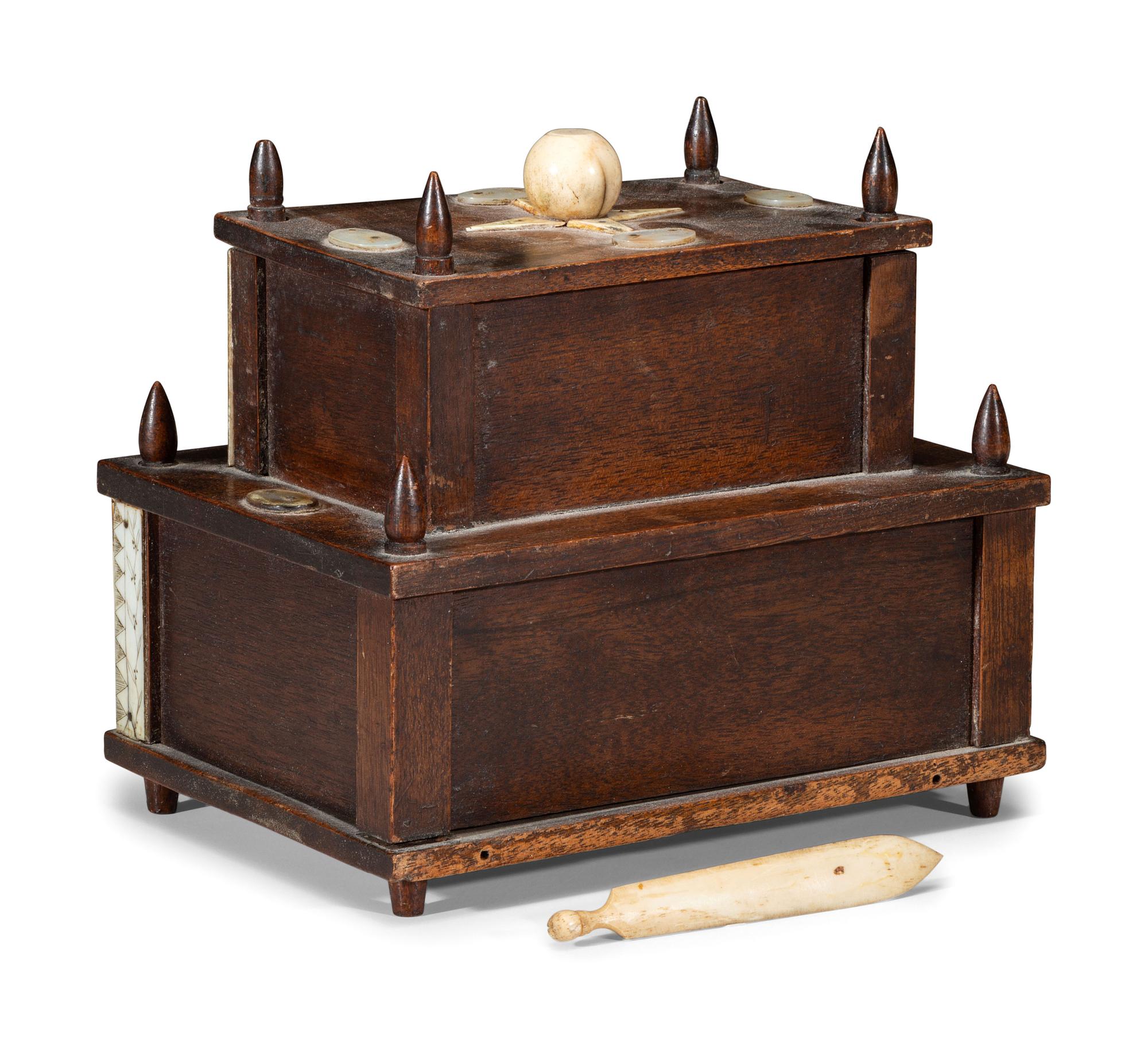 A Scrimshaw Decorated Sewing Box
