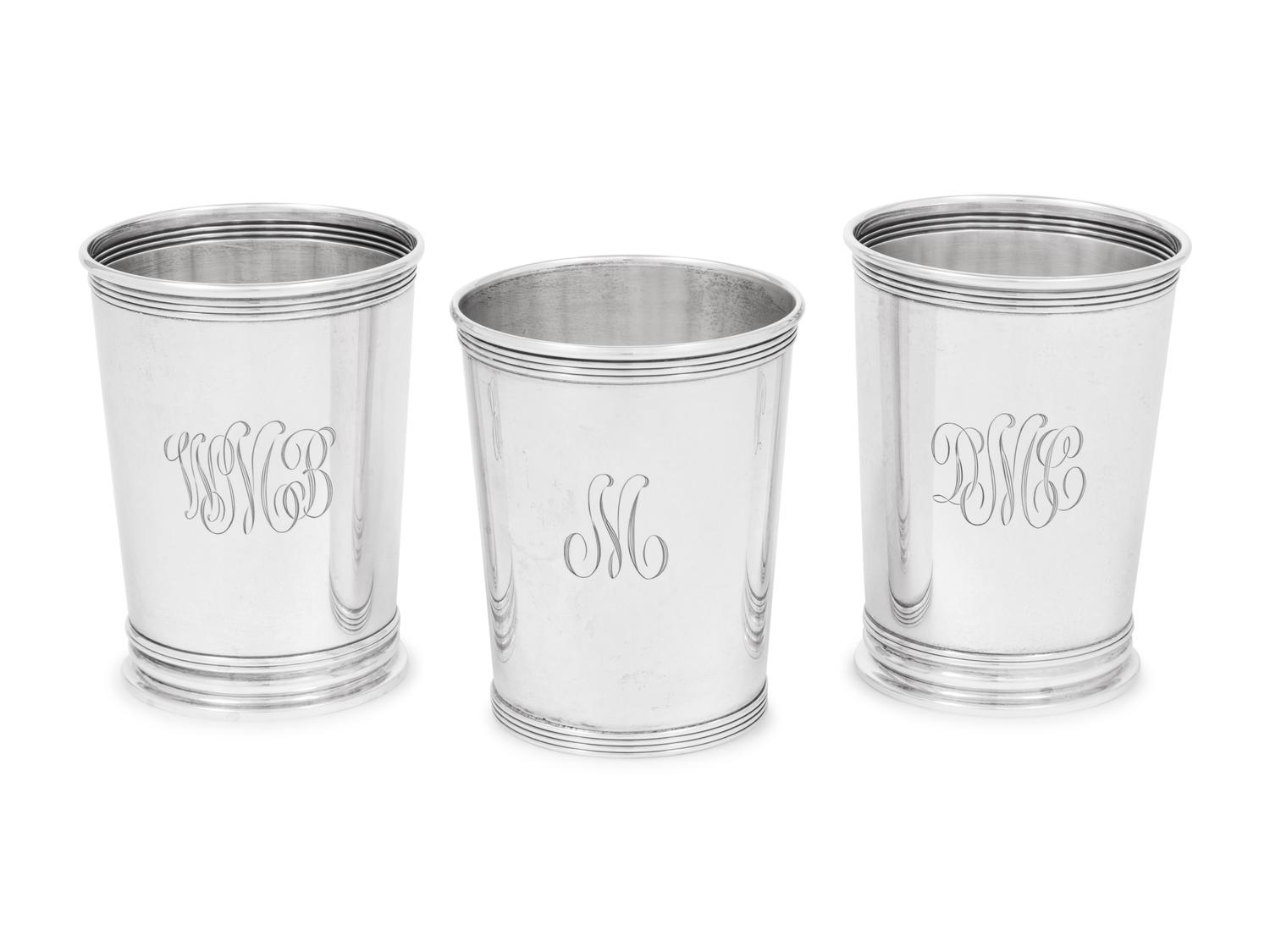 Three American Silver Julep Cups
