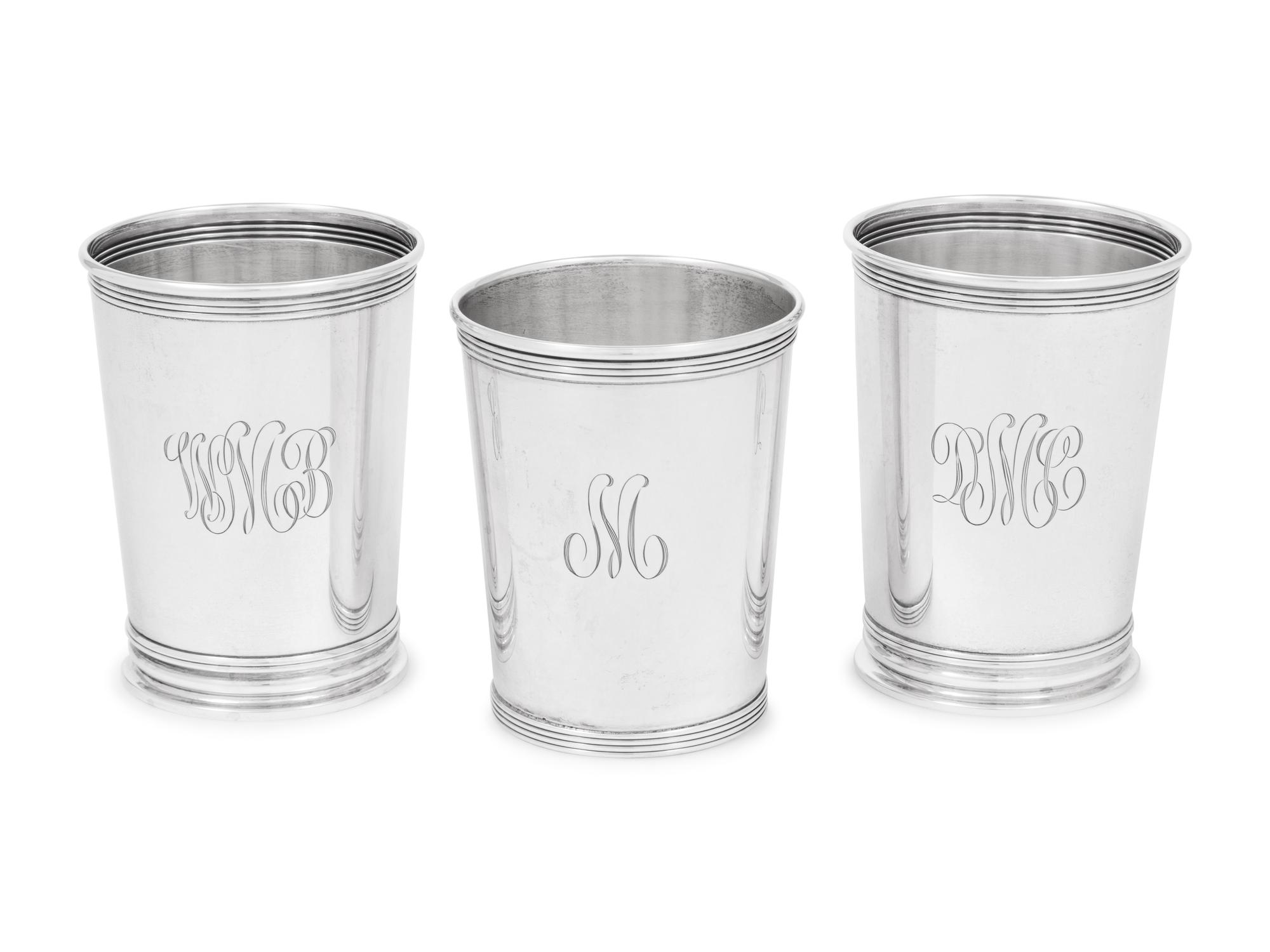 Three American Silver Julep Cups