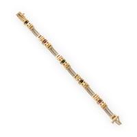 Bicolor Gold and Multigem Bracelet