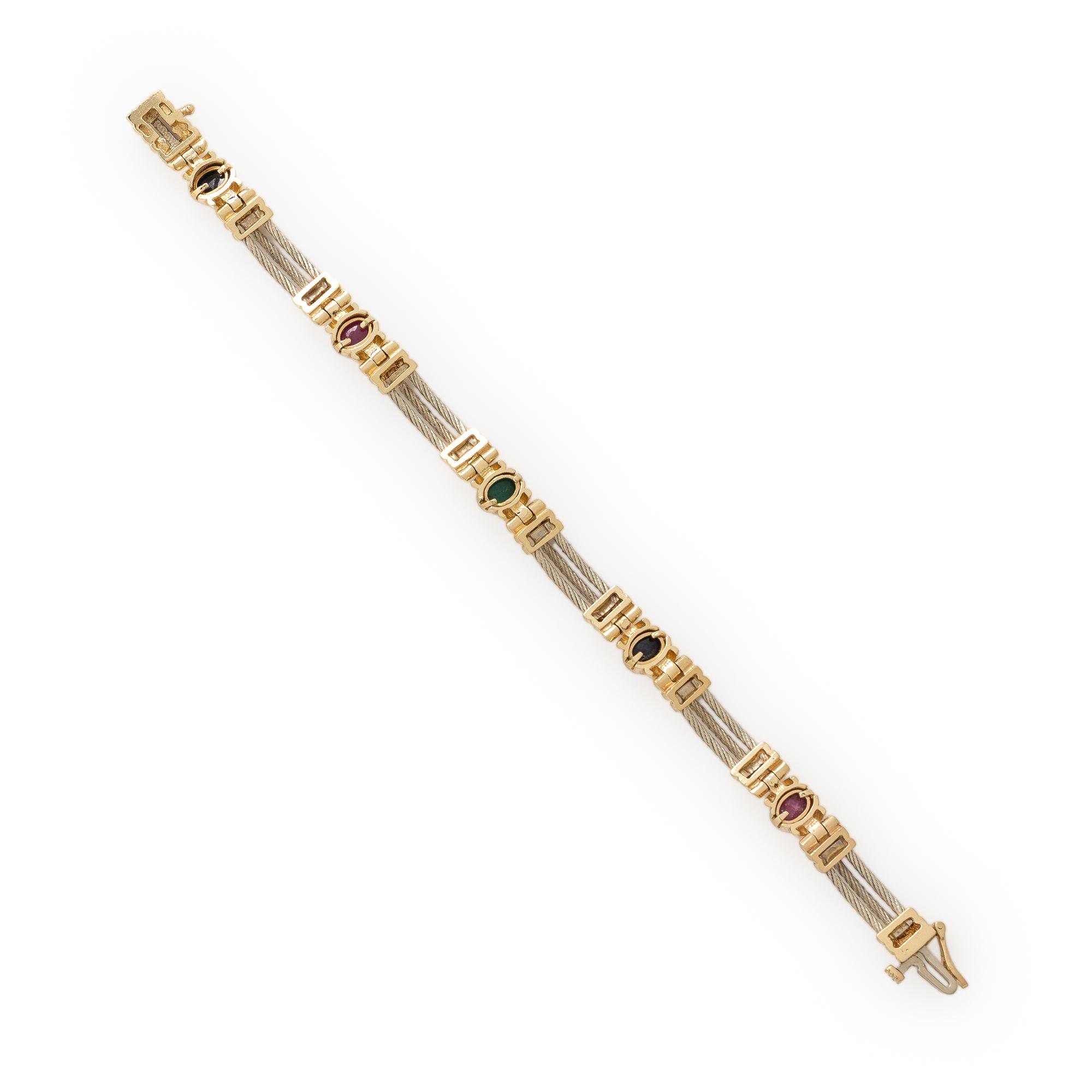 Bicolor Gold and Multigem Bracelet