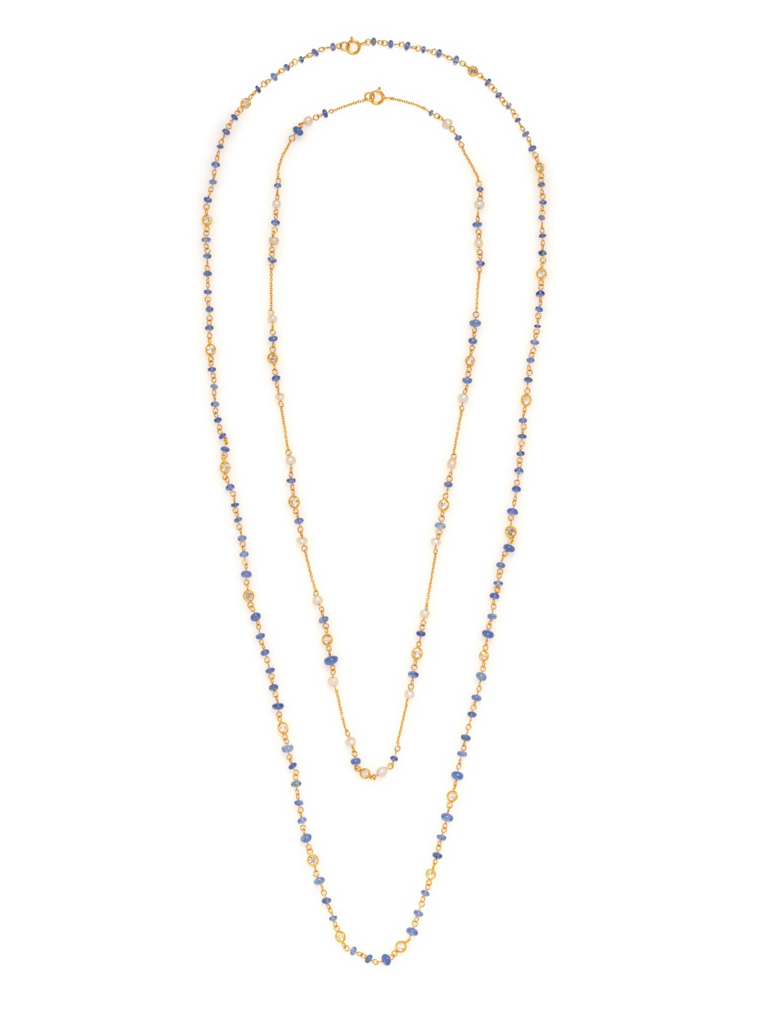 COLLECTION OF SAPPHIRE AND DIAMOND NECKLACES