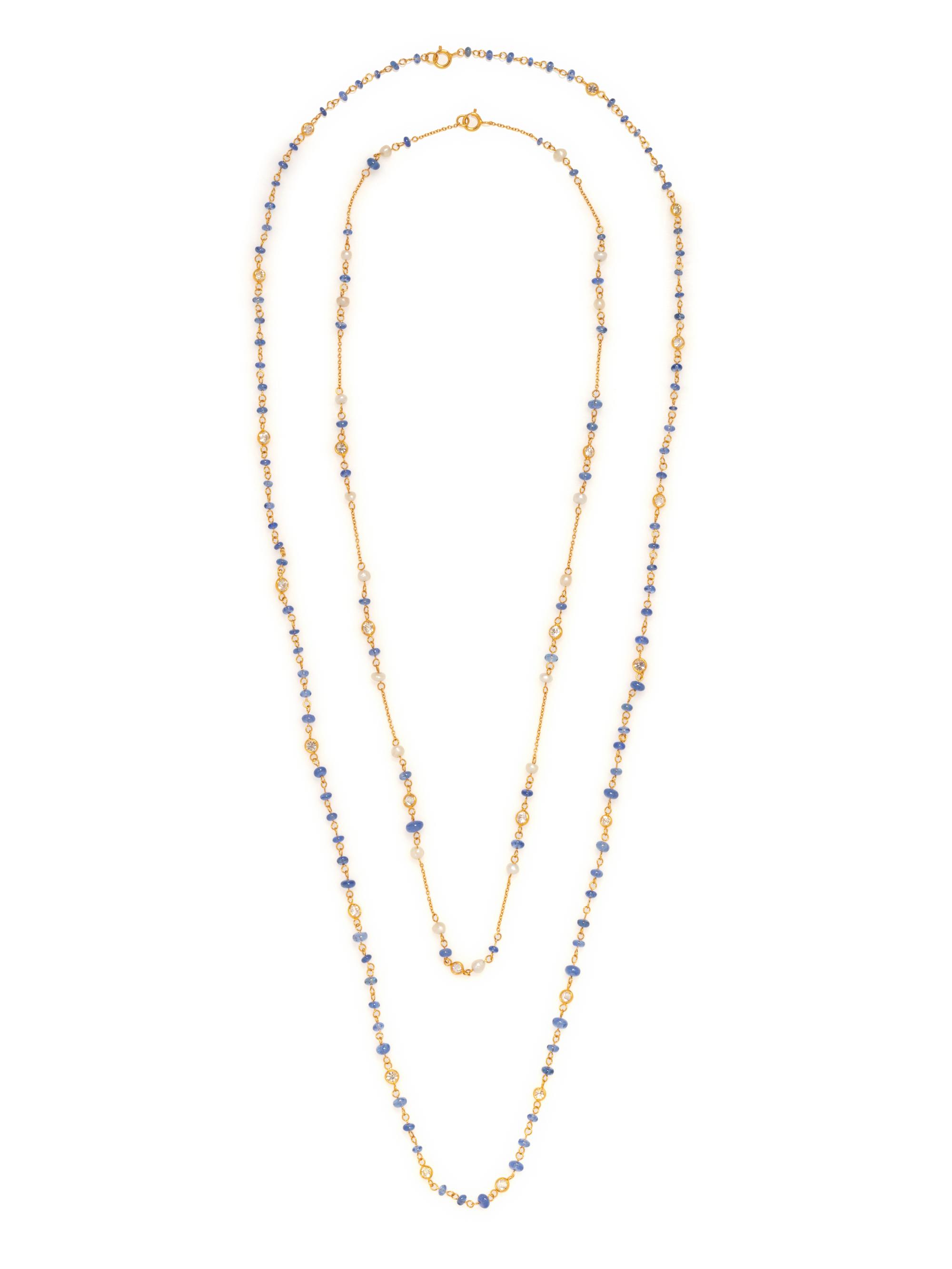 COLLECTION OF SAPPHIRE AND DIAMOND NECKLACES