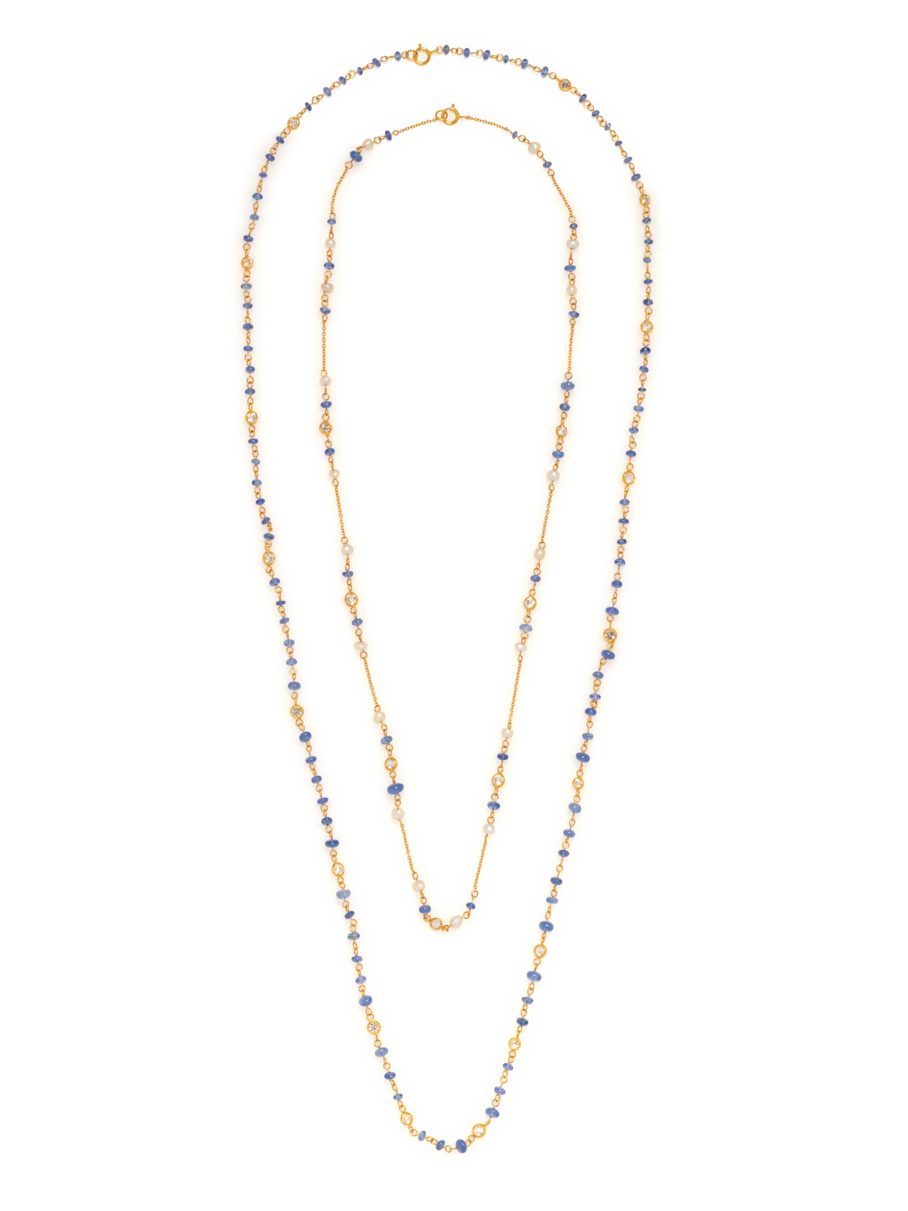 COLLECTION OF SAPPHIRE AND DIAMOND NECKLACES
