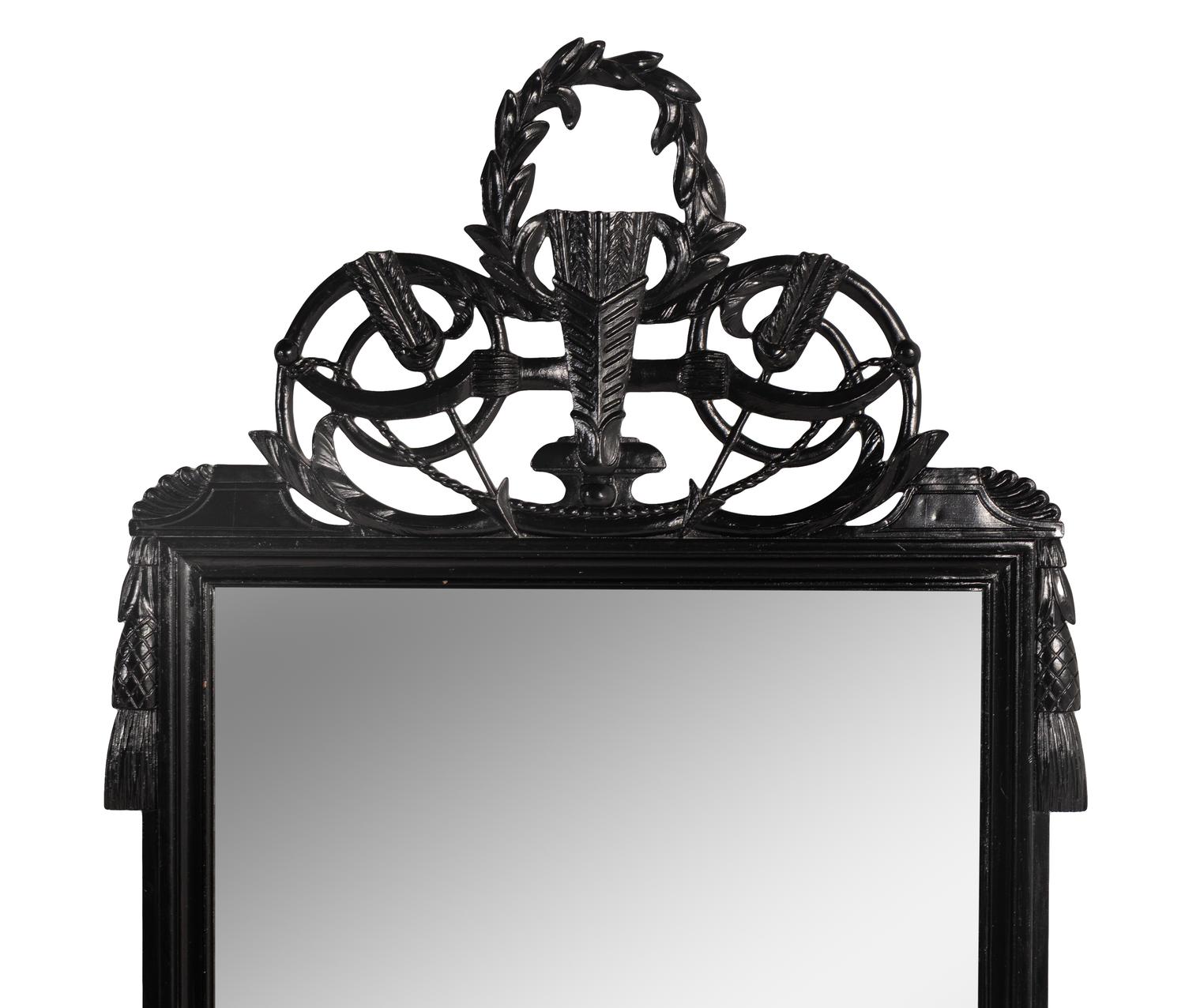 A Directoire Style Black Painted Mirror
