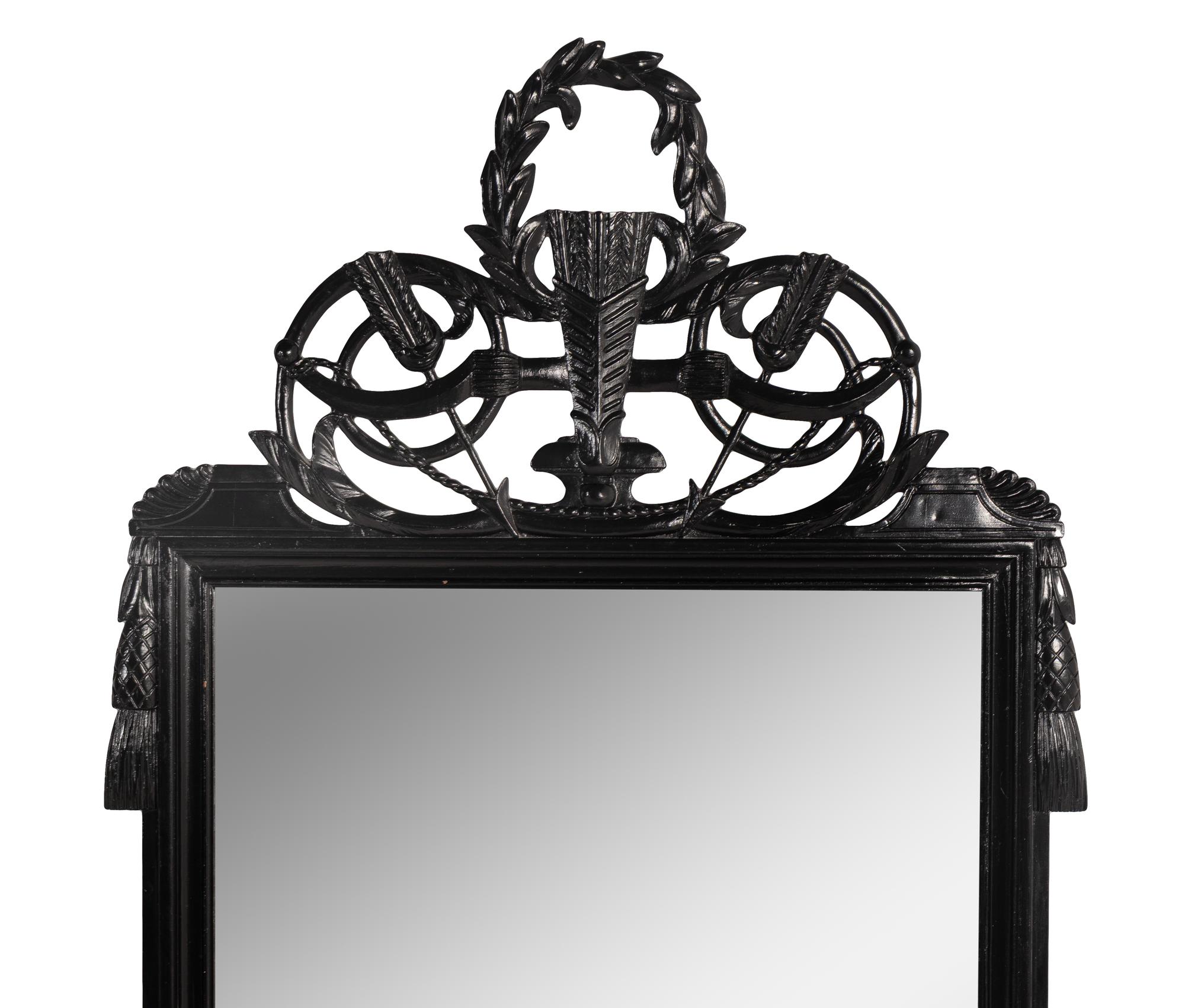 A Directoire Style Black Painted Mirror