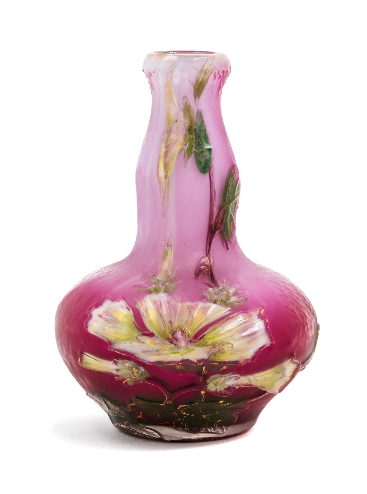 Burgun & Schverer, EARLY 20TH CENTURY, a cameo glass vase, of bottle form with floral decoration