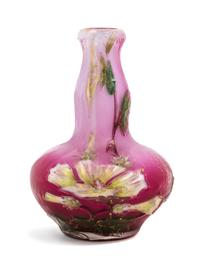 Burgun & Schverer, EARLY 20TH CENTURY, a cameo glass vase, of bottle form with floral decoration