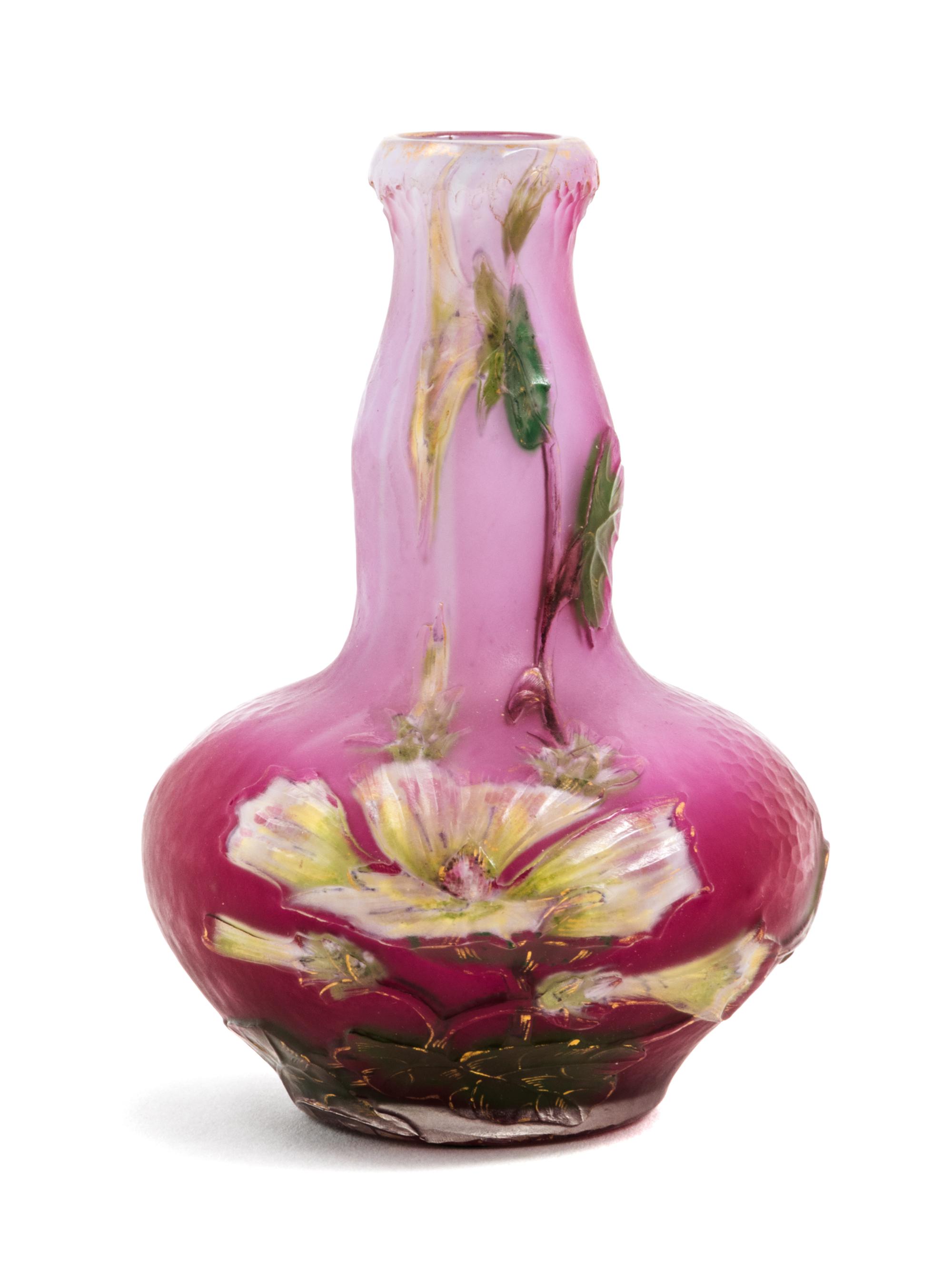 Burgun & Schverer, EARLY 20TH CENTURY, a cameo glass vase, of bottle form with floral decoration