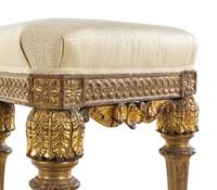 An Italian Rococo Carved Giltwood Stool