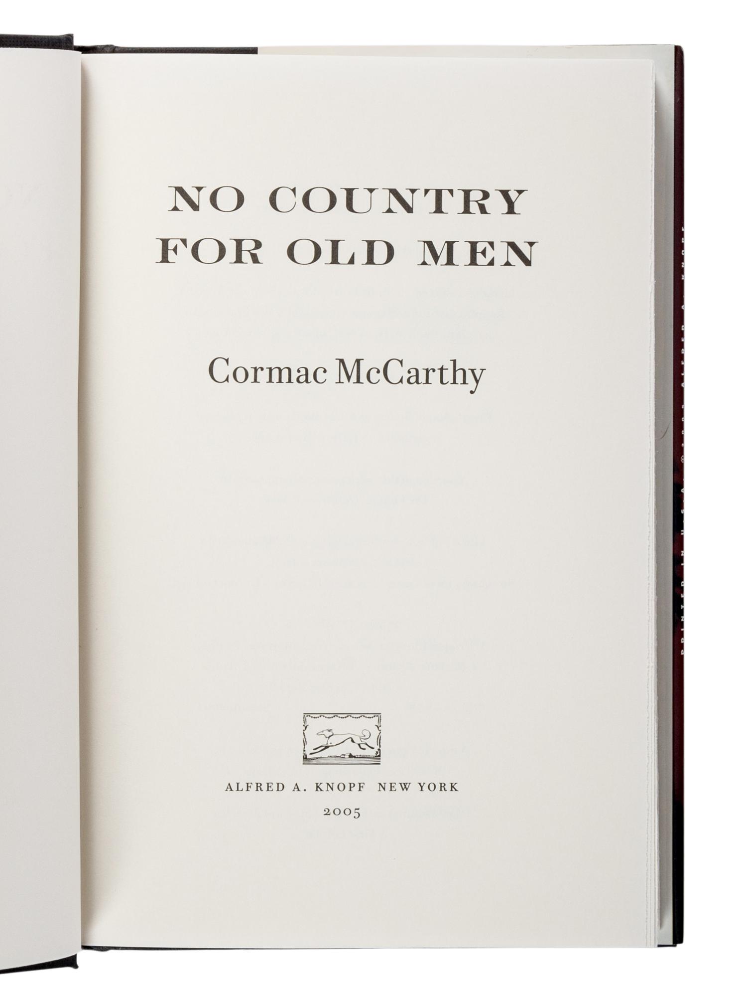 McCARTHY, Cormac (1933-2023). A group of 4 FIRST EDITIONS, comprising:
