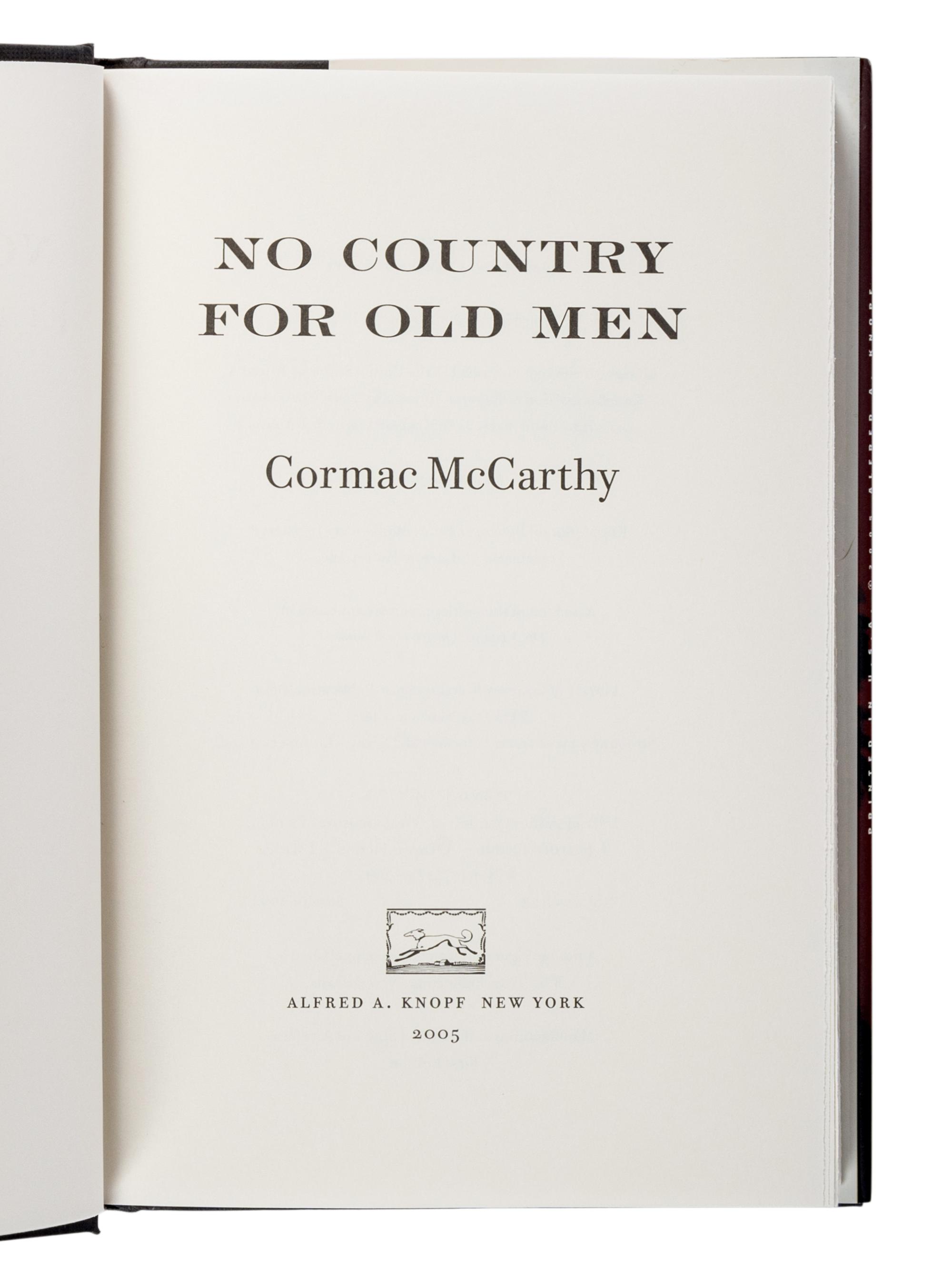 McCARTHY, Cormac (1933-2023). A group of 4 FIRST EDITIONS, comprising: