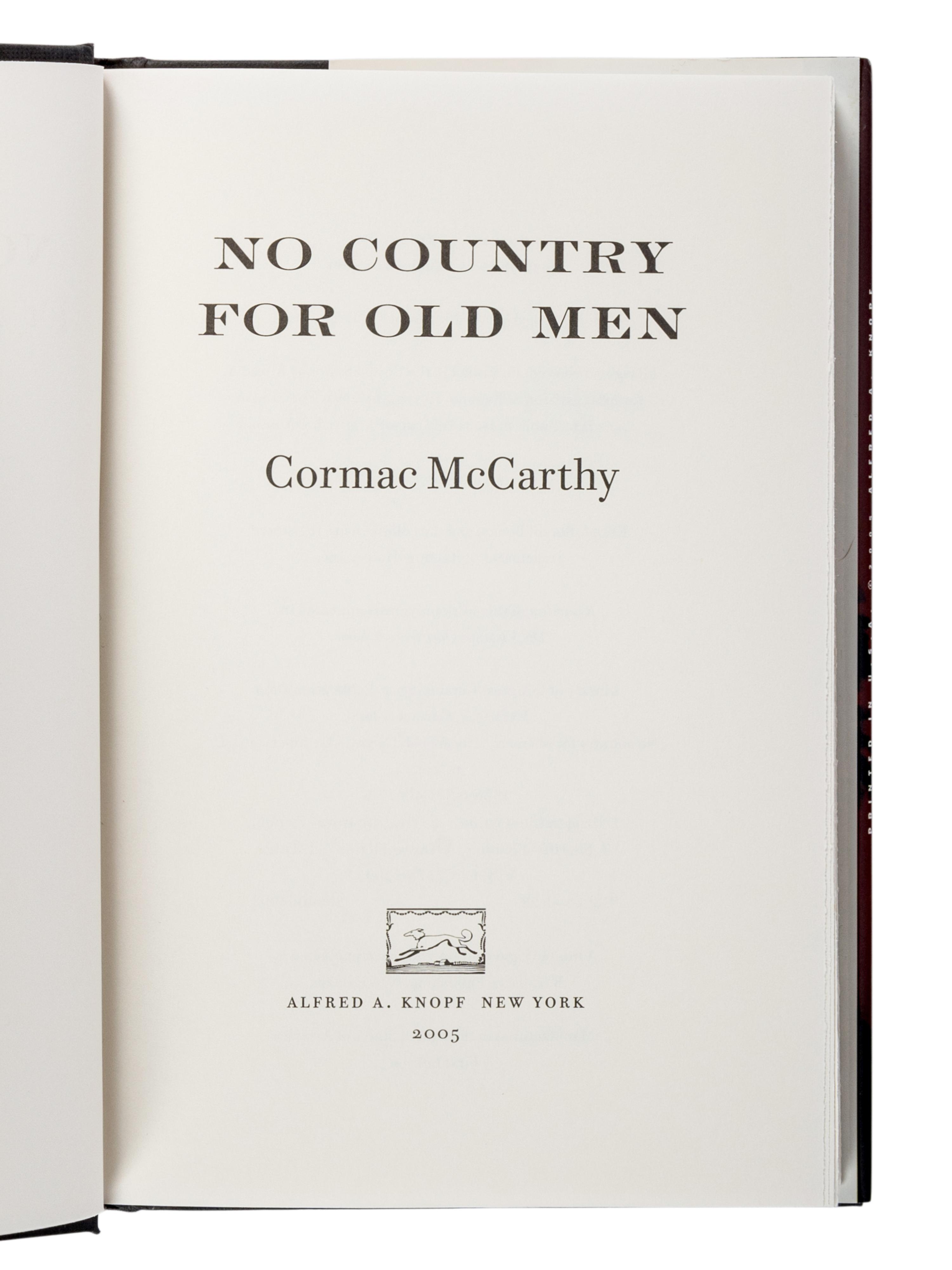 McCARTHY, Cormac (1933-2023). A group of 4 FIRST EDITIONS, comprising:
